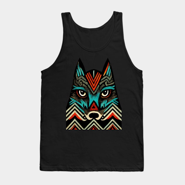 Aztec Wolf II Tank Top by CatyArte